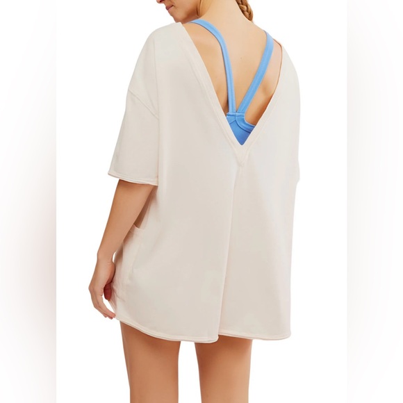 Sale!▪️Free People Hot Shot Tee Romper in Bleached Clay - Picture 6 of 10